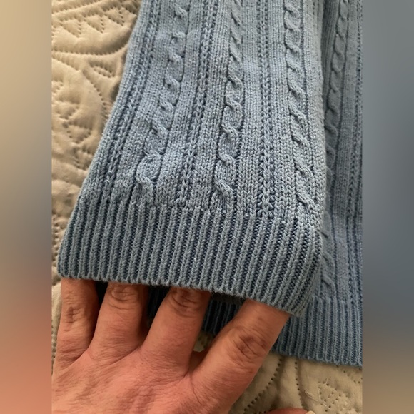 Talbots Womens Large 100% cotton Sweater baby blue - Picture 4 of 7